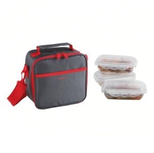 Set sacoche lunch box rouge
